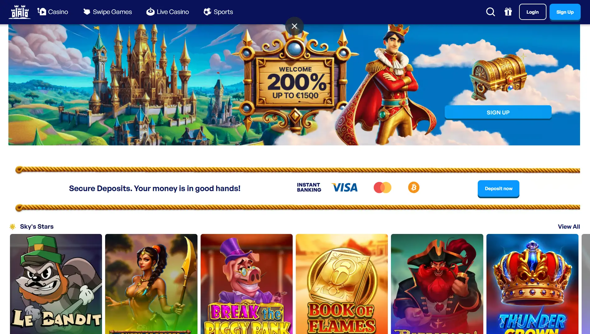 SkyHills Casino voor mobiel spelen op smartphones en tablets image 1